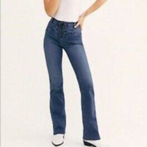 NWT Free People Eva Women's Lace Up Bootcut Jeans